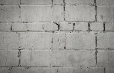 White grunge brick wall background
