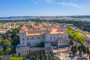 Fototapeta premium Aerial view of Casthle in Rodhes Greece 