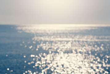 Lights on sea background. Waves.