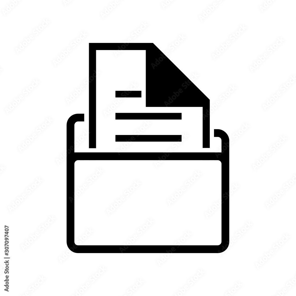Aufkleber Document file icon flat style isolated on background. Document file icon sign symbol for web site and app design.