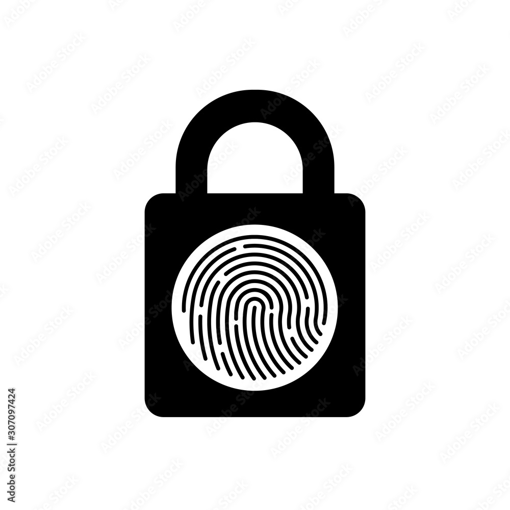 Aufkleber fingerprint icon flat style isolated on background. finger print icon sign symbol for web site and app design.