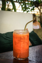 Orange Cocktail with orange, carrot and papaya
