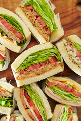 Various take out sandwich cross section