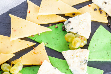 cheese platter on a cutting Board