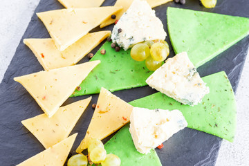 cheese platter on a cutting Board