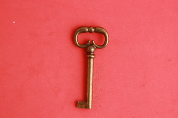 nice antique copper closet key