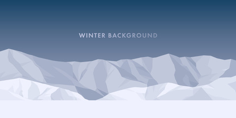 Winter mountain landscape stock vector illustration. Monochrome stock vector illustration. Mountain range in cloudy day vector background.