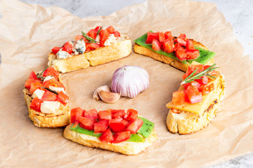 Italian bruschetta is a circle