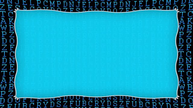 Letters of the alphabet blue pattern frame animated background