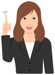 Young asian business woman vector illustration (upper body,waist up) / idea,inspiration, good point, recommendation