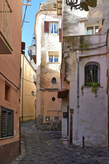 A small street among the old houses of Sessa Aurunca medieval village in the province of Caserta