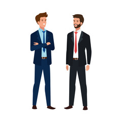 businessmen elegant avatar character icon vector illustration design