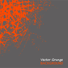 Vector Grunge orange Texture scratches on gray