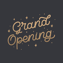 Hand drawn lettering card. The inscription: Grand opening. Perfect design for greeting cards, posters, T-shirts, banners, print invitations.