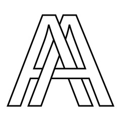 Logo icon sign two interlaced letters A vector logo first capital letters pattern alphabet AA