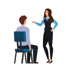 Obraz premium business couple talking isolated icon vector illustration design