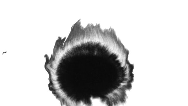 Black ink on  isolated white background