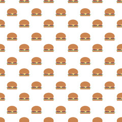 burgers seamless pattern on white background