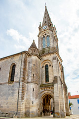 Fototapeta na wymiar Château d'Oléron. Eglise Notre-Dame de l'Assomption. Charente-Maritime. Nouvelle-Aquitaine 