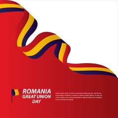 Romania Great Union Independence Day Celebration Banner Vector Template Design Illustration