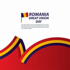 Romania Great Union Independence Day Celebration Banner Vector Template Design Illustration