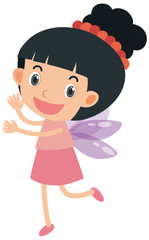 Single character of cute fairy on white background