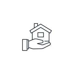 Real estate service creative icon. line illustration. From Services icons collection. Isolated Real estate service sign on white background