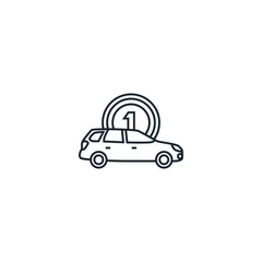 Car rental creative icon. line illustration. From Services icons collection. Isolated Car rental sign on white background