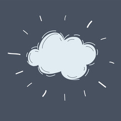 Hand drawn cloud on dark background.