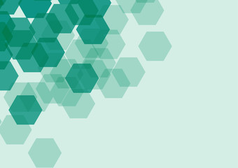 Background design with hexagon patterns in green