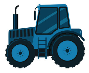 Single picture of blue tractor