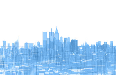 Naklejka na ściany i meble modern city panorama 3d illustration