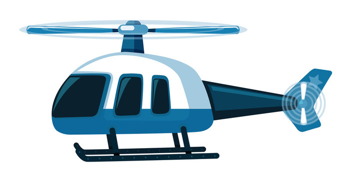Isolated helicopter in blue color