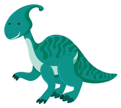 Single picture of green parasaurolophus