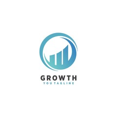 Growth Logo Template blue business