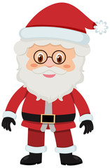 Single character of old Santa on white background