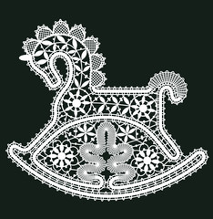 White Lace Vector Clip Arts. New Year Background.