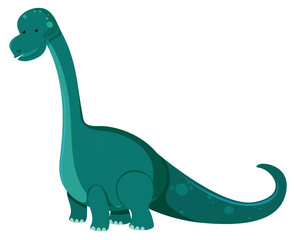 Single picture of brontosaurus in green color