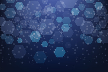 Background design with blue hexagon patterns