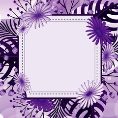 Background design with purple flowers