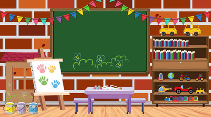 Back to school theme with many school items