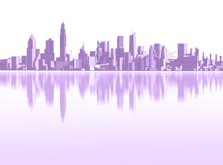 Fototapeta na wymiar modern city panorama 3d illustration
