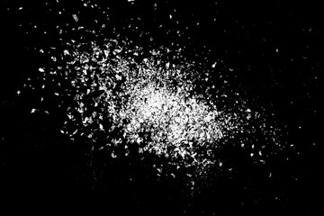 Snow overlay background isolated on black. Winter concept.