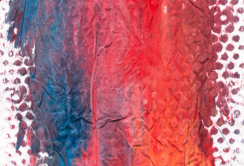 red or blue art painting on paper texture background
