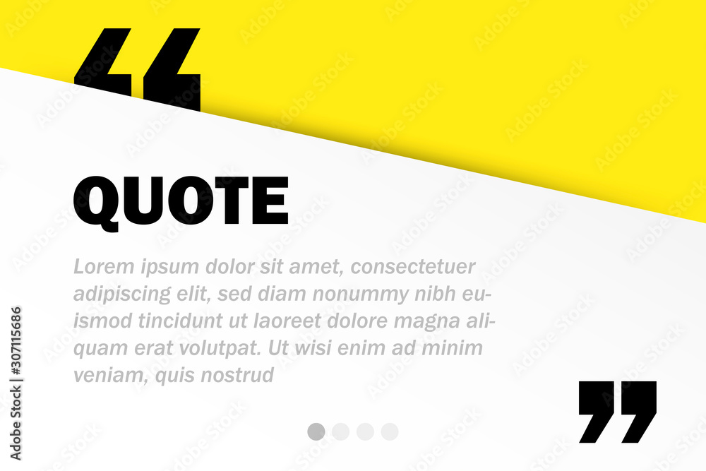 Poster rectangle motivation quote template vector background with realistic soft shadows in material design