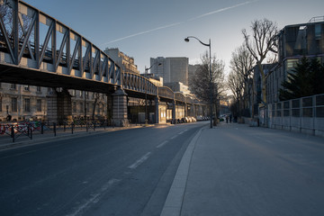 Aerial metro in Paris, France