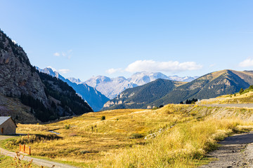 View of the Madaleta peaks from the station of Apriu - Cerler, Aragon, Spain