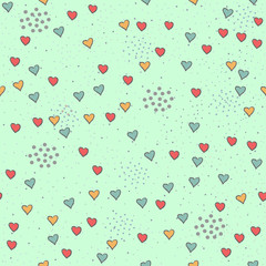 Heart Abstract Seamless Pattern. Modern Digital Design. Modern Fashion Scandinavian Style. Contemporary Colors