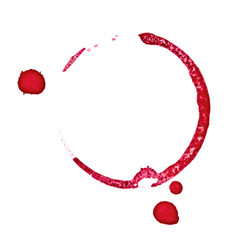 Isolated photo of red wine stains