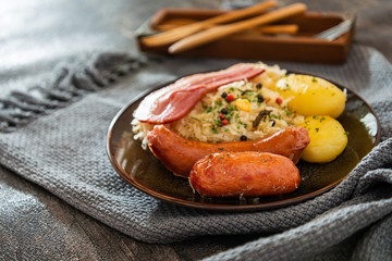 Central and Eastern European cuisines choucroute - sauerkraut with riesling